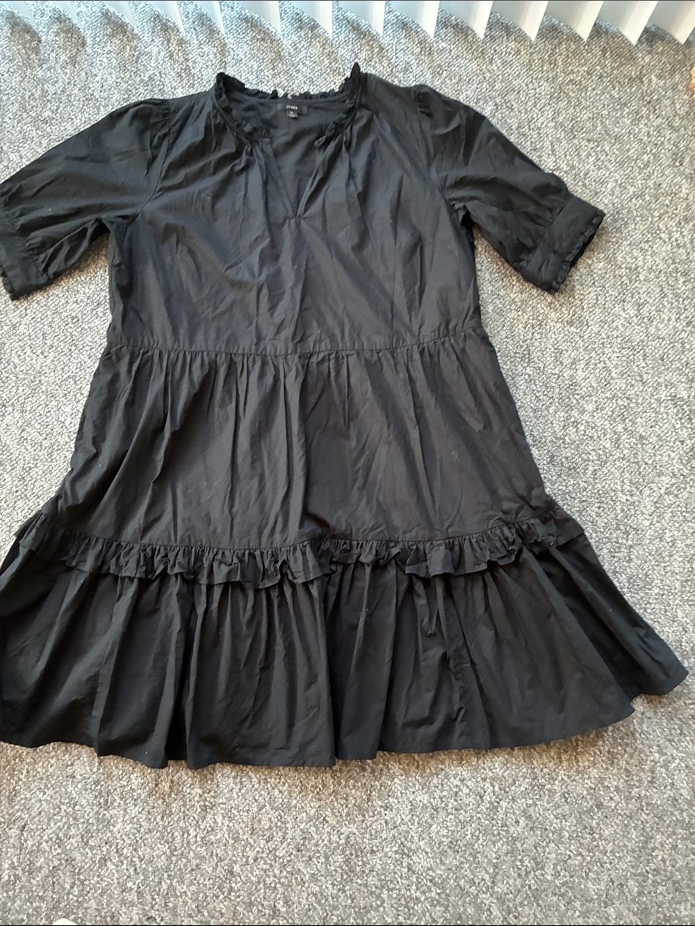 Girls' Black Ruffled Tiered Dress